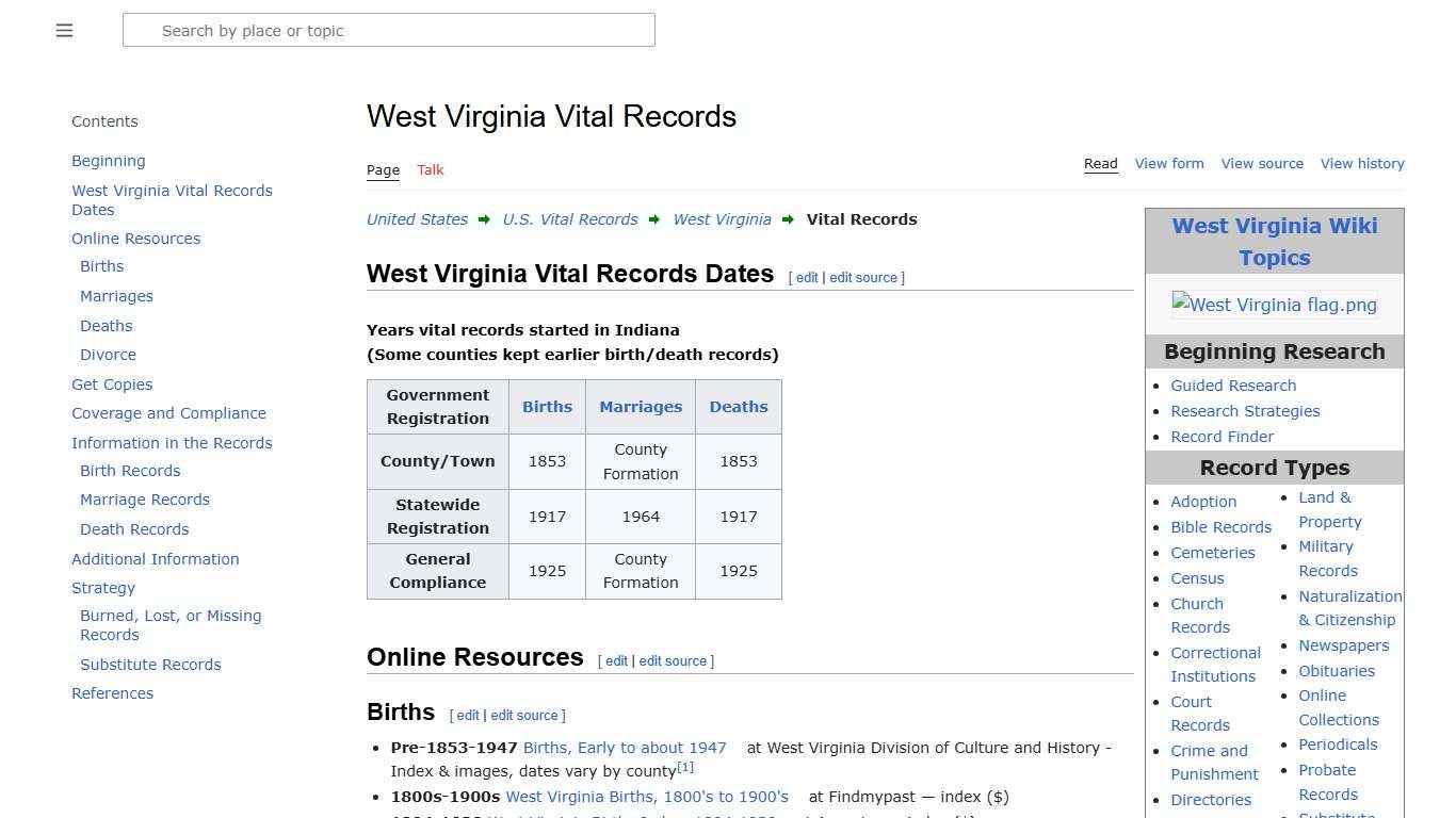 West Virginia Vital Records • FamilySearch