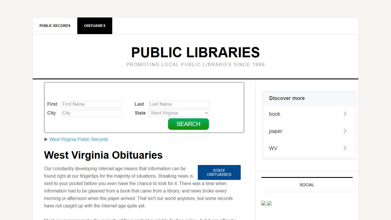 West Virginia Obituaries